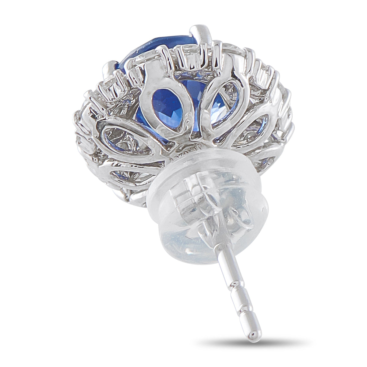 LB Exclusive Platinum 1.02ct Diamond and Sapphire Earrings MF35-041426