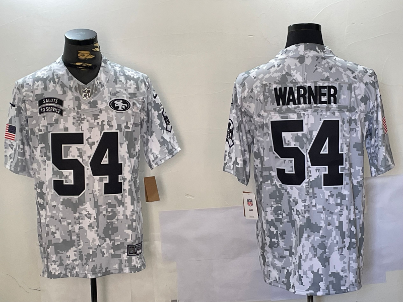 Men's San Francisco 49ers Fred Warner #54 Arctic Camo 2024 Salute to Service Limited jersey
