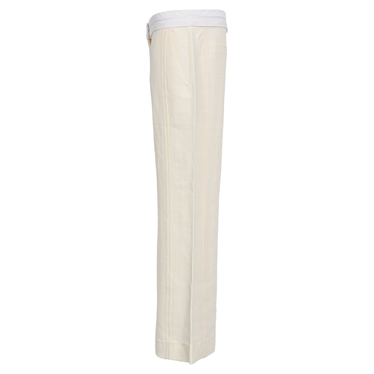 Victoria Beckham Flared Pants in White Wool