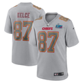 Men's Kansas City Chiefs Travis Kelce #87 Gray Super Bowl LVII Patch Atmosphere Fashion Game jersey
