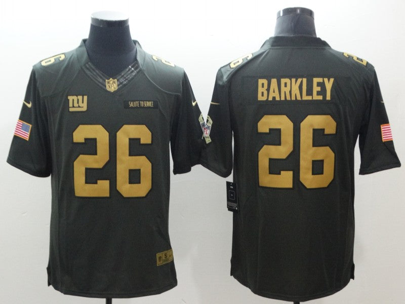 Men's New York Giants Saquon Barkley #26 Army Green Game jersey