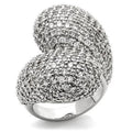 Rhodium Brass Ring with AAA Grade CZ in Clear