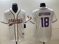 Men's Minnesota Vikings Justin Jefferson #18 White Game jersey Joint Edition