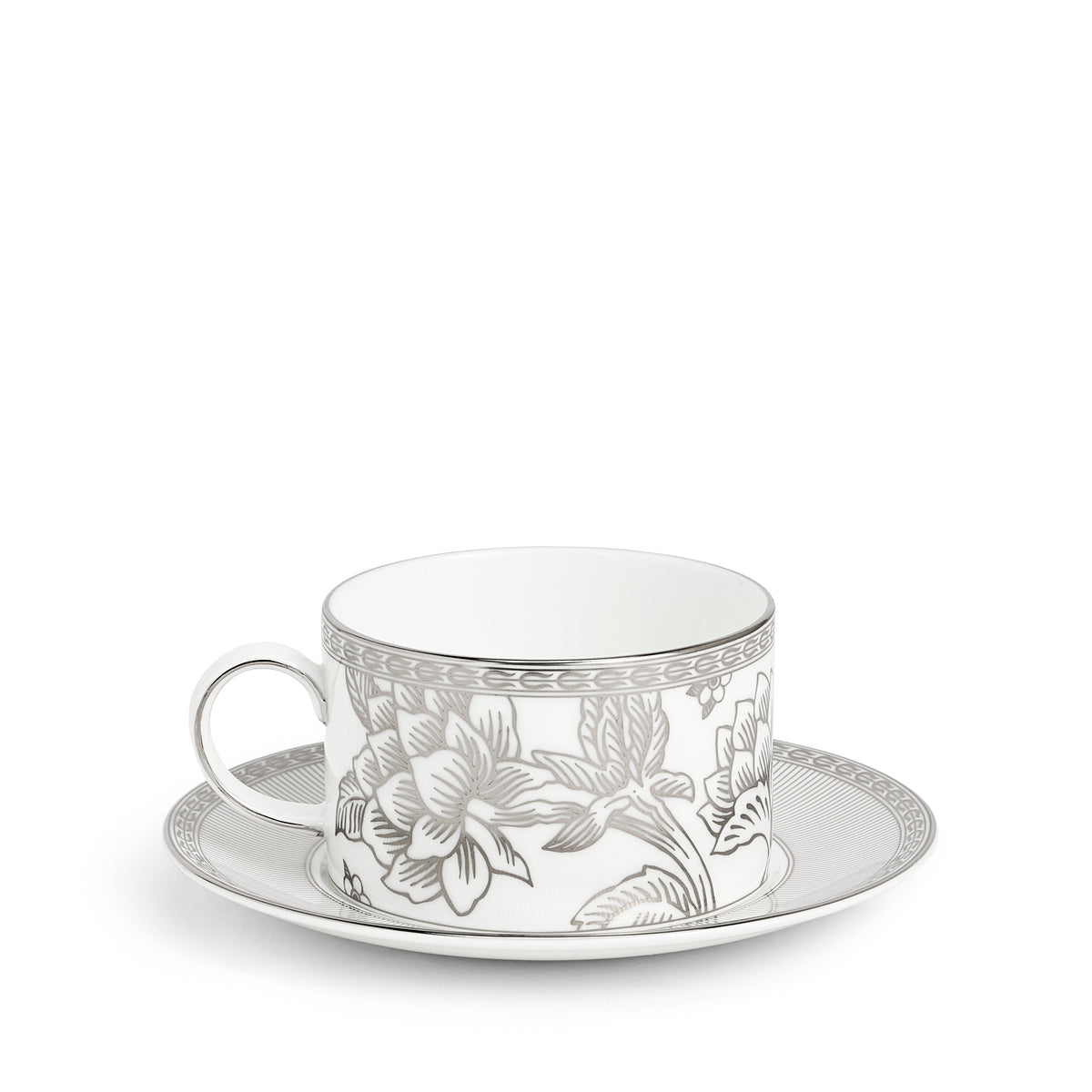 Silver Tonquin Teacup & Saucer 235ml 7.9floz