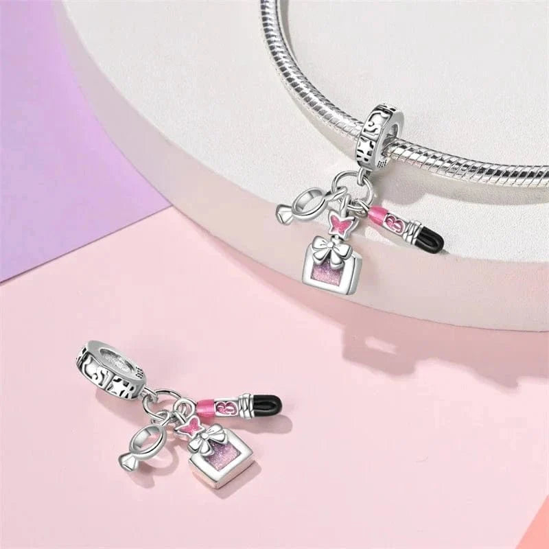 Barbie Mirror, Perfume, Pink Lipstick Charm