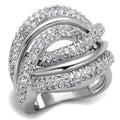 Rhodium Brass Ring with AAA Grade CZ in Clear