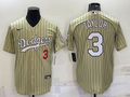 Men's Los Angeles Dodgers Chris Taylor #3 Gold Replica Baseball jersey
