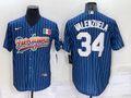 Men's Los Angeles Dodgers Fernando Valenzuela #34 Blue Fashion Stitched jersey