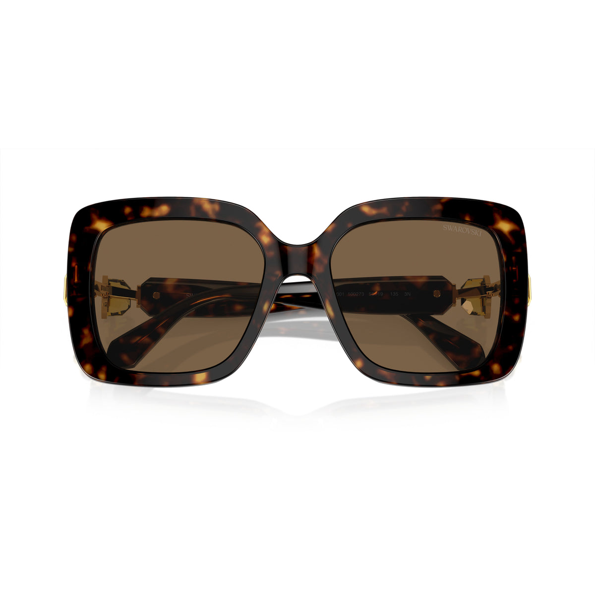 0Sk6001 Oversized Tortoiseshell Acetate Square Sunglasses with Gold Accents