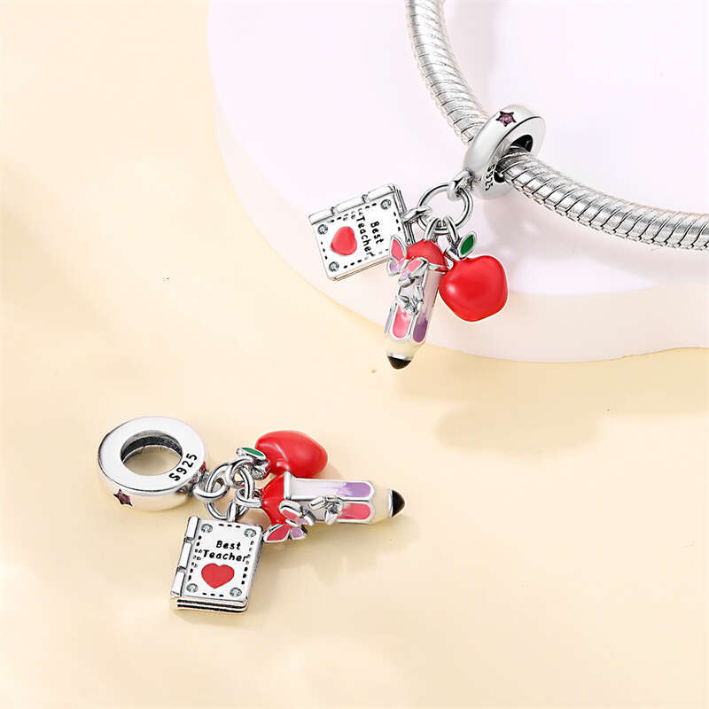 Best Teacher Triple Dangle Charm