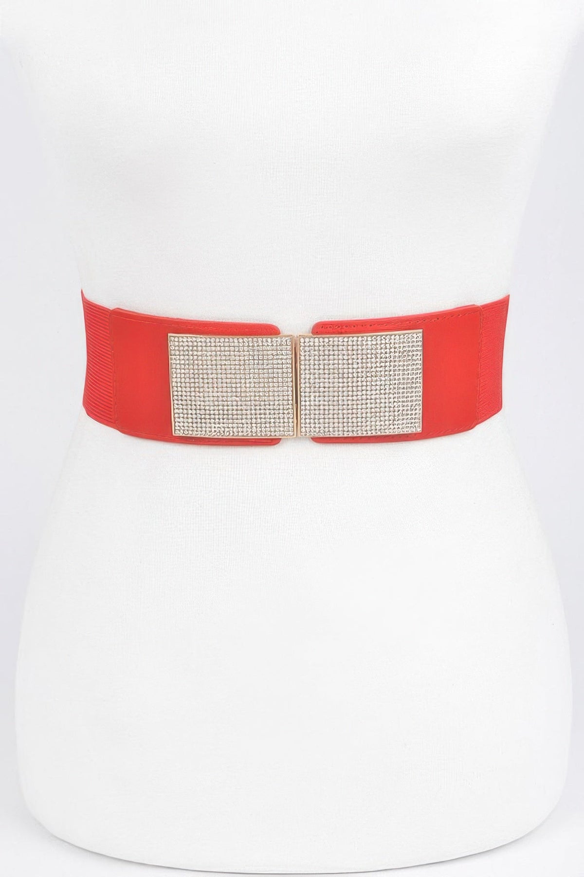 Rhinestone Plus Size Metal Chain Buckle Belt