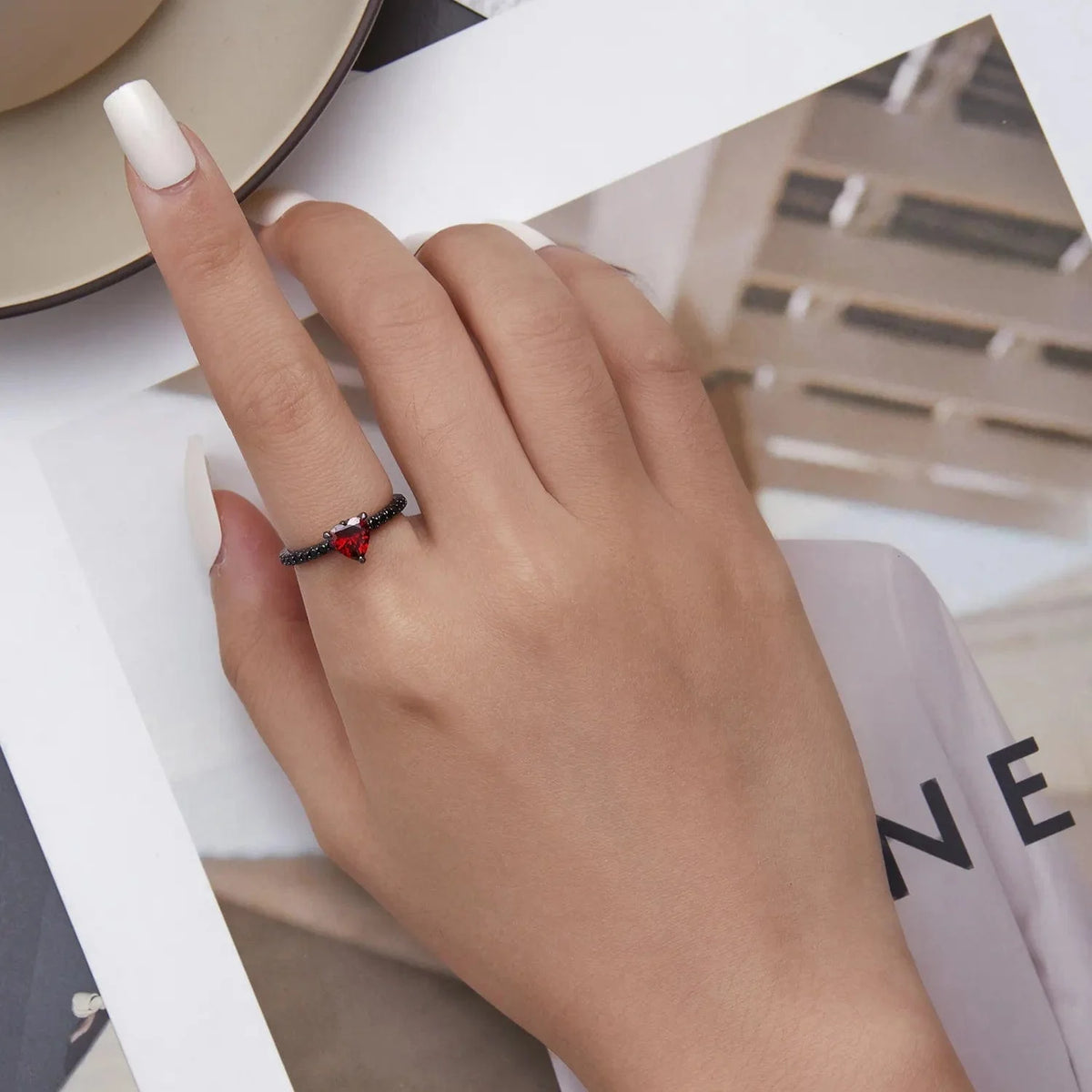 Black Punk Heart Ring