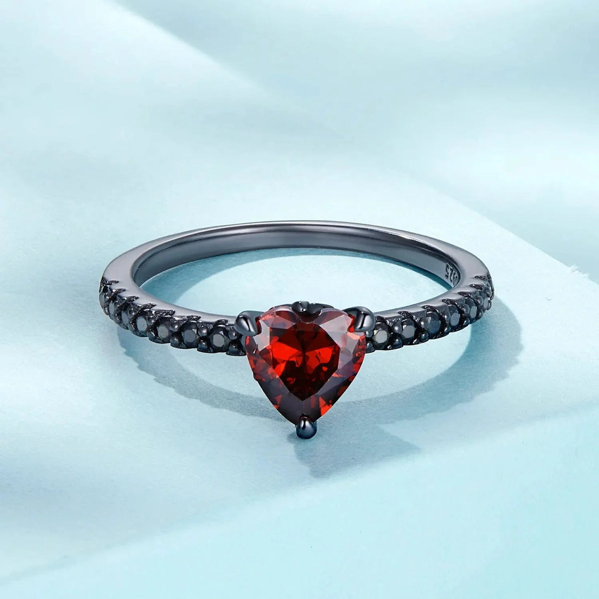 Black Punk Heart Ring