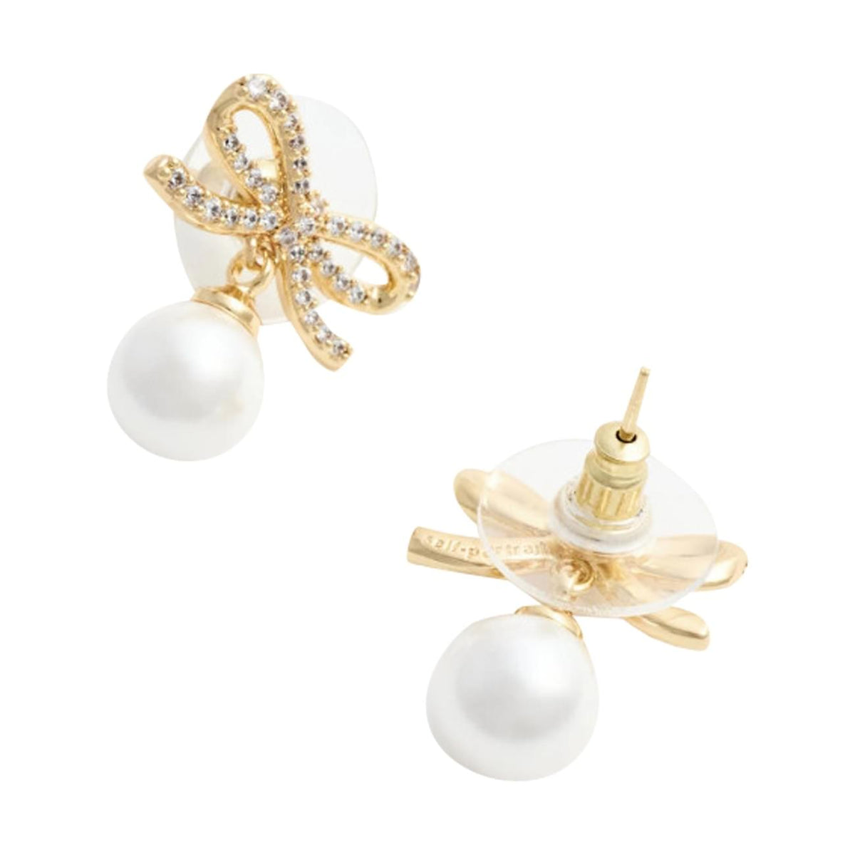 Self Portrait Women Bow Pearl Earrings