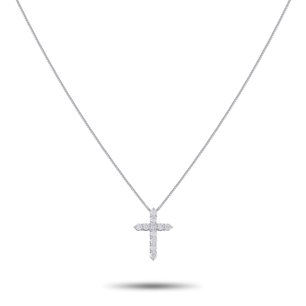 LB Exclusive Platinum 0.50ct Diamond Cross Pendant Necklace MF10-041026