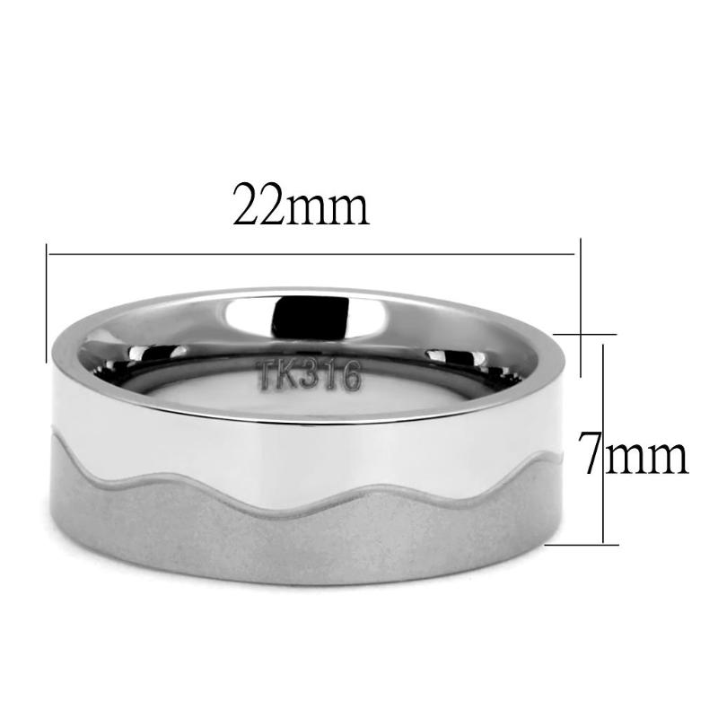 High polished (no plating) Stainless Steel Ring with No Stone