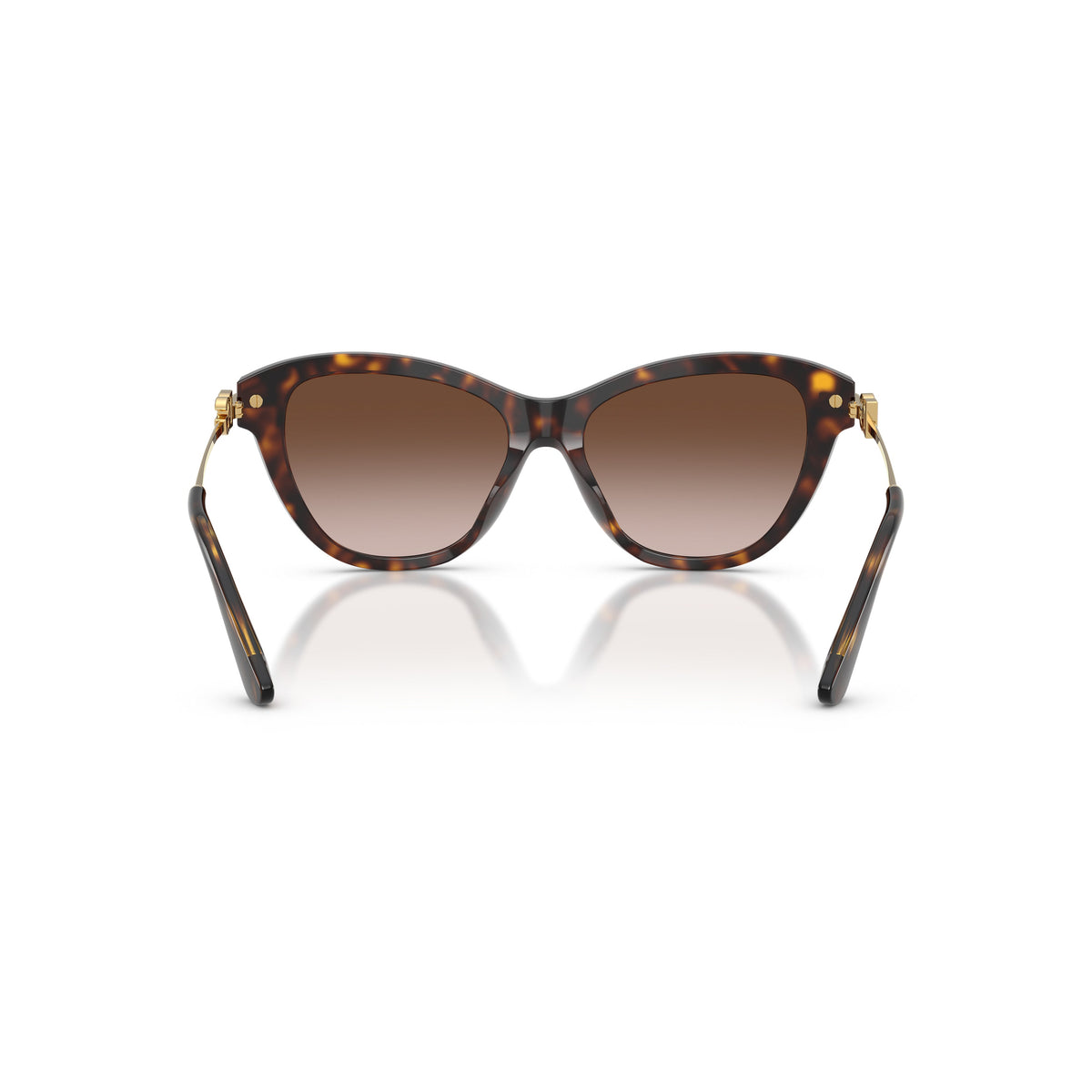 0Dg4534 Tortoiseshell Cat-Eye Sunglasses with Gold Metal Temples