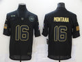 Men's San Francisco 49ers #16 Joe Montana Black Game Player jersey