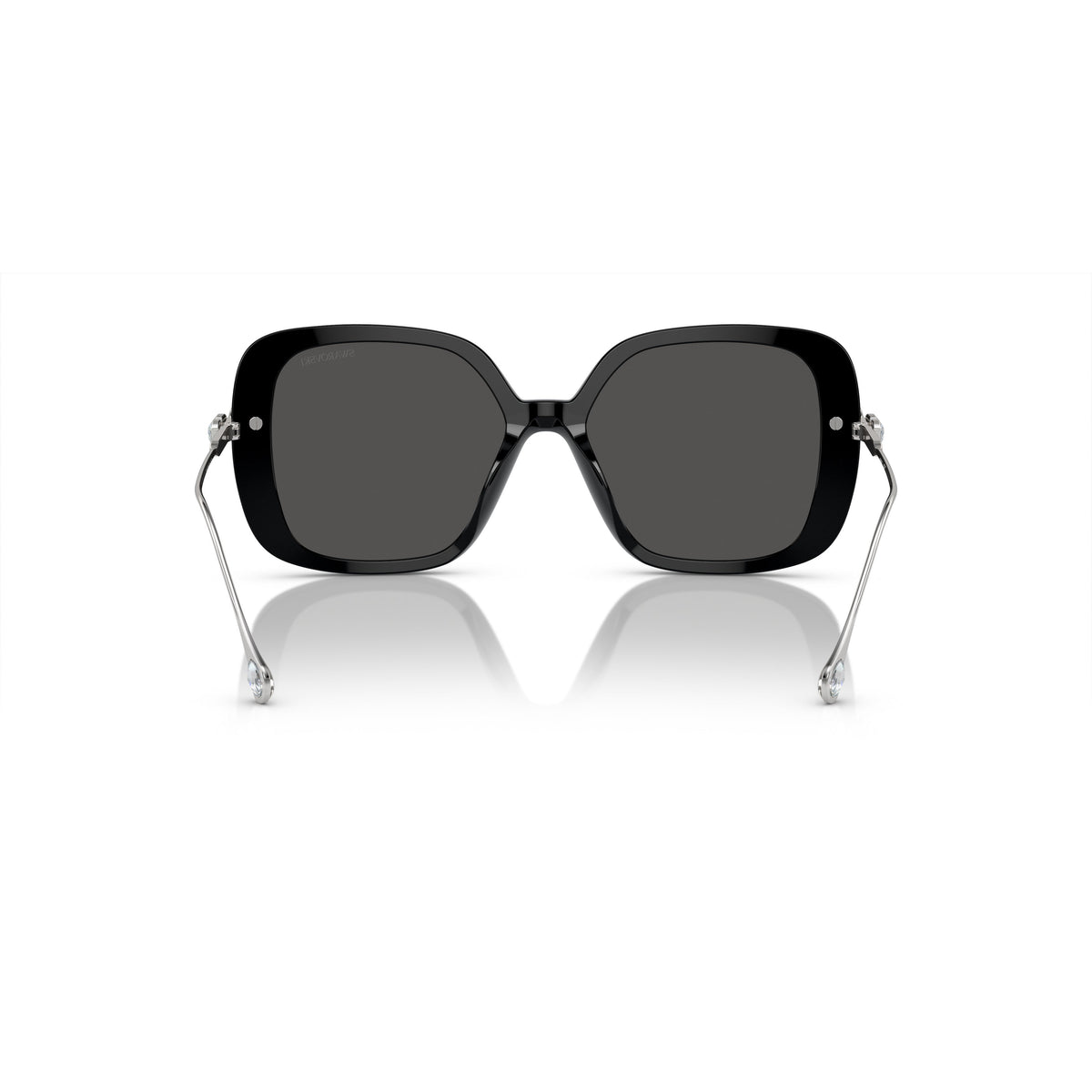 0Sk6011 Large Square Black Acetate Sunglasses with Crystal Embellishments