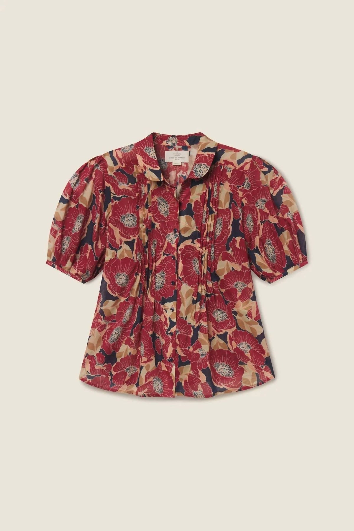 Nadine Blouse In Oleander Rouge