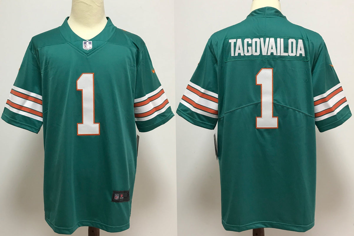 Men's Miami Dolphins Tua Tagovailoa #1 Green Alternate Game jersey