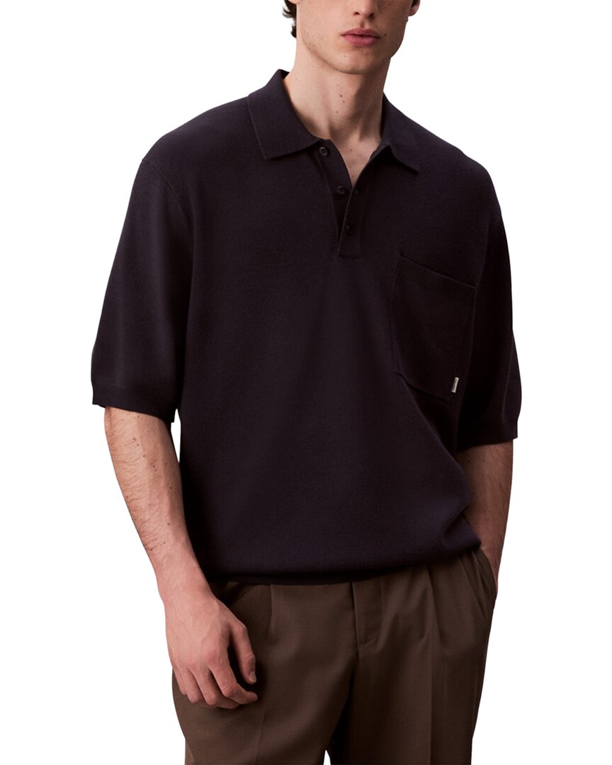 Calvin Klein Snowy Tech Knit Polo Sweater