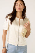 Women's Tilly Satin Zip Up Top