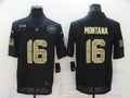 Men's San Francisco 49ers #16 Joe Montana Black Player Game jersey