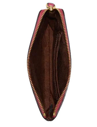 Coach Corner Zip Wristlet In Signature Canvas With Disco Patches