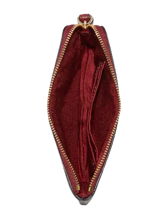 Coach Corner Zip Wristlet In Signature Canvas With Ornament Print