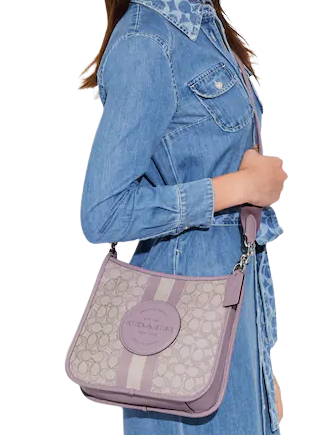 Coach Dempsey File Bag In Signature Jacquard With Stripe And Coach Patch
