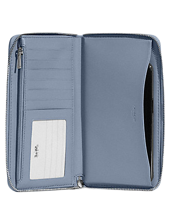 Coach Dempsey Large Phone Wallet In Signature Jacquard With Stripe And Coach Patch