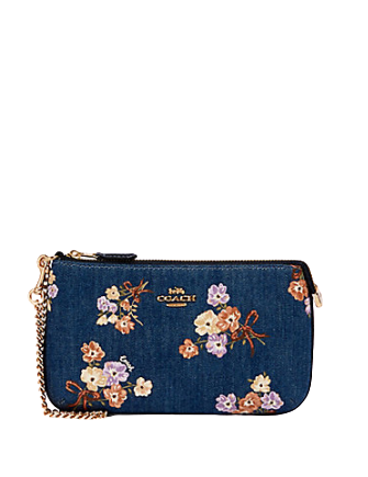 Coach Large Wristlet With Painted Floral Box Print