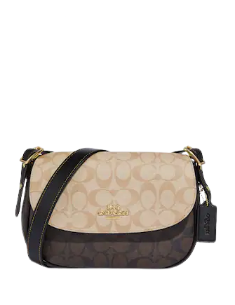 Coach Macie Saddle Bag In Blocked Signature Canvas