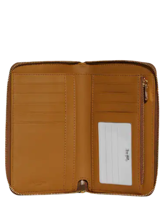 Coach Medium Id Zip Wallet With Diary Embroidery