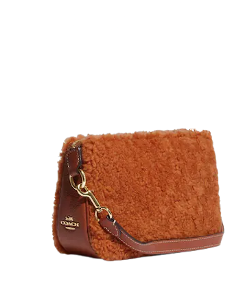Coach Nolita 19 In Shearling With Coach Motif