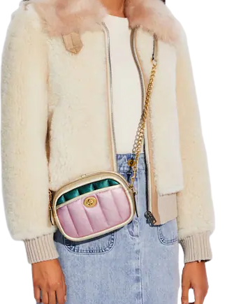 Coach Small Camera Bag With Colorblock Quilting