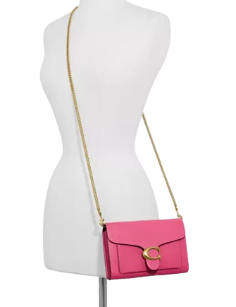 Coach Tabby Chain Leather Clutch Crossbody
