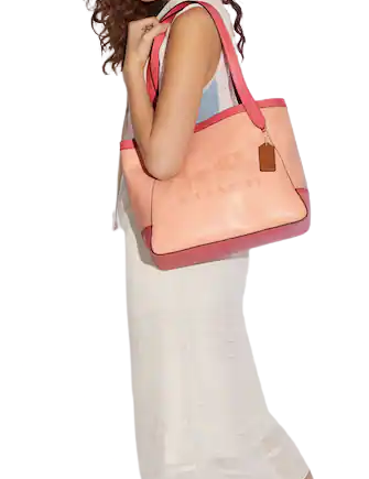 Coach Tote In Colorblock With Horse And Carriage