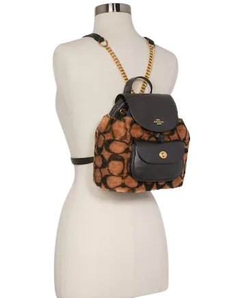Coach X Jennifer Lopez Pennie Backpack 22 In Signature Shearling