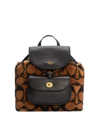 Coach X Jennifer Lopez Pennie Backpack 22 In Signature Shearling