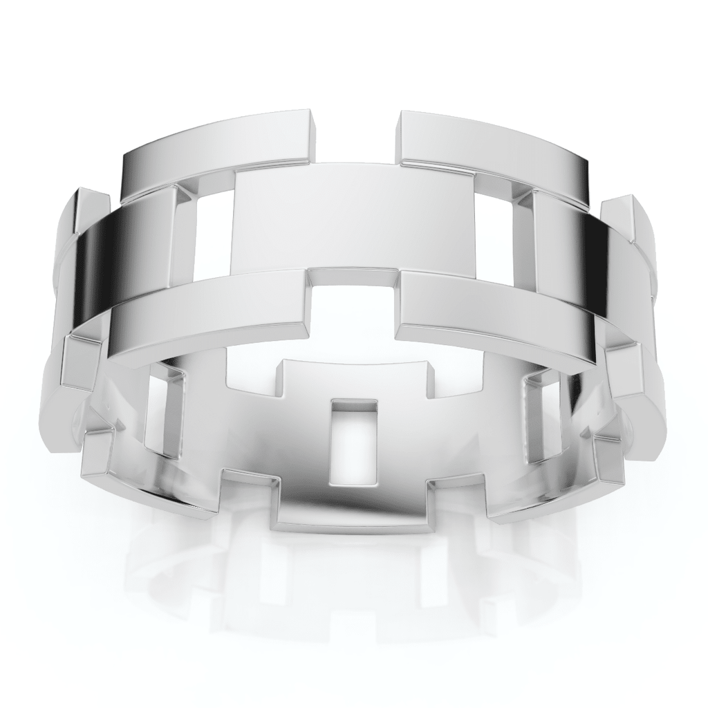 Men's Calvin 8mm Interlocked Wedding Band 10k Gold Band