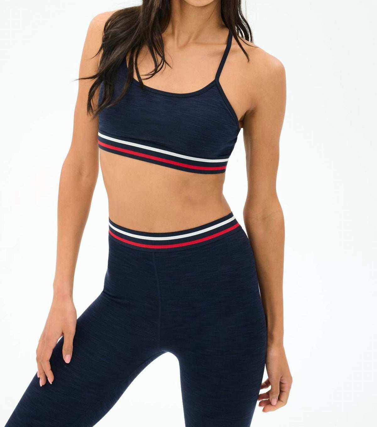 Cali Active Rib Bra In Heather Indigo