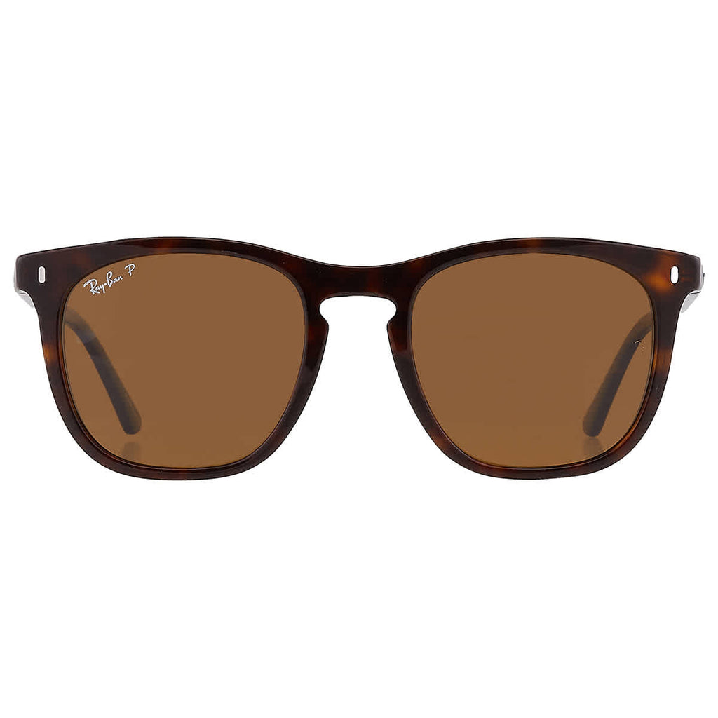 Ray Ban Polarized Brown Square Unisex Sunglasses RB2210 902/57 53