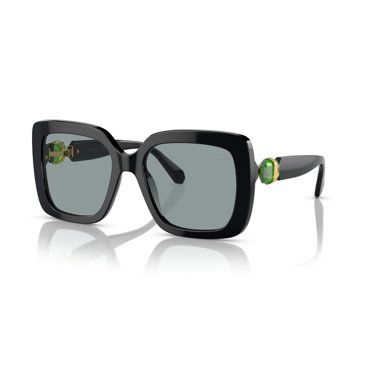 0Sk6001 Oversized Square Sunglasses with Crystal-Embellished Temples