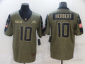 Men's Los Angeles Chargers Justin Herbert #10 Brown Game jersey