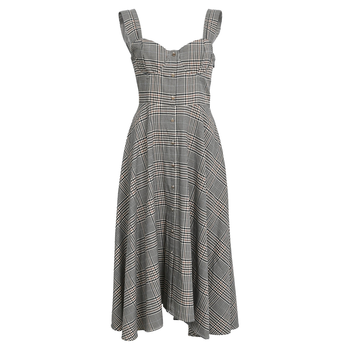 Staud Inda Midi Dress in Grey Polyester