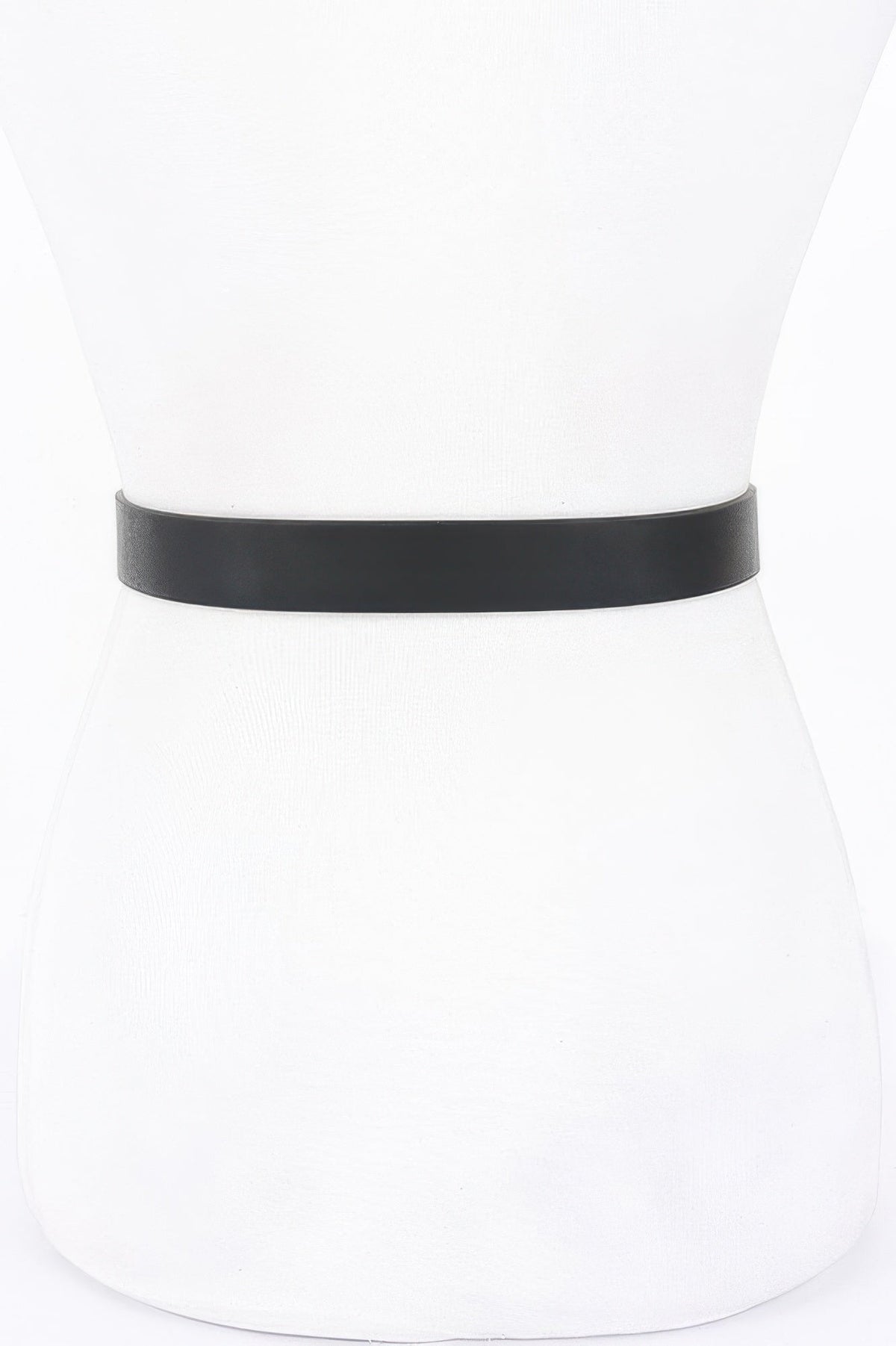 Simple Square Buckle Faux Leather Belt