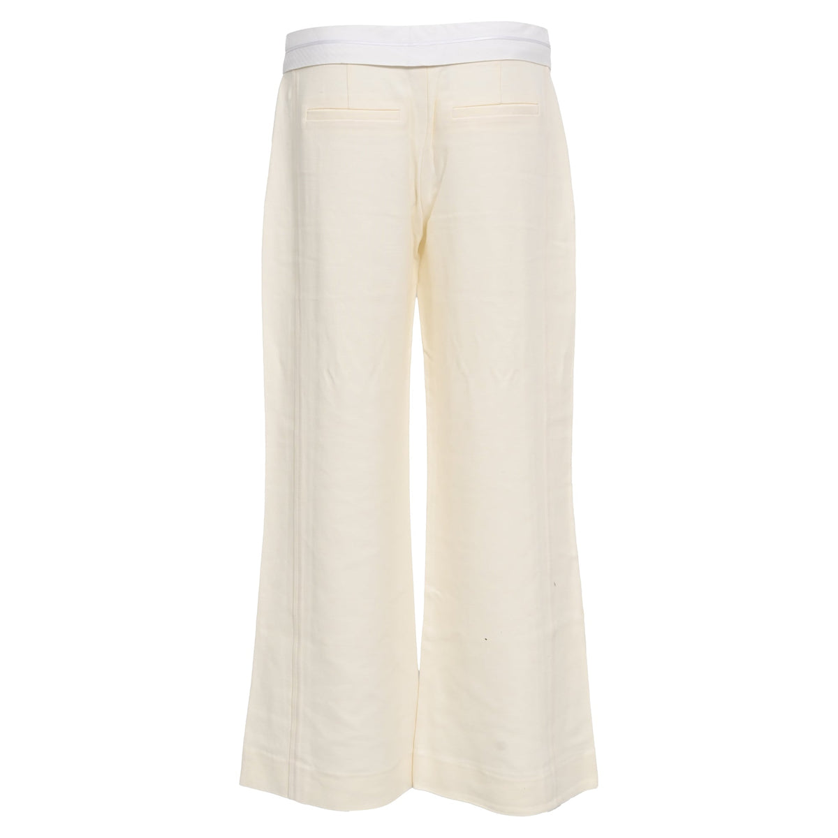 Victoria Beckham Flared Pants in White Wool