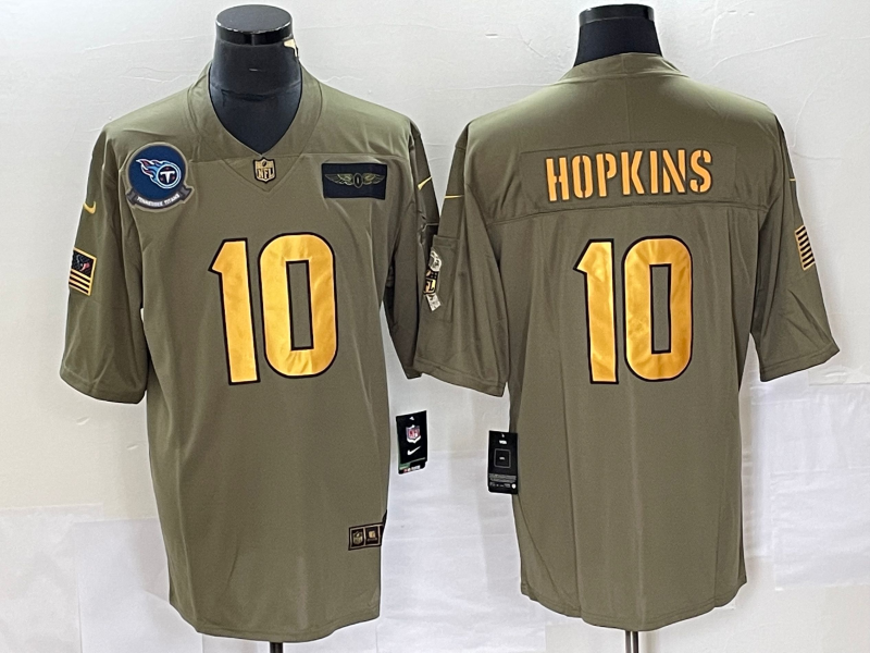 Men's Tennessee Titans DeAndre Hopkins #10 Brown Game Player jersey